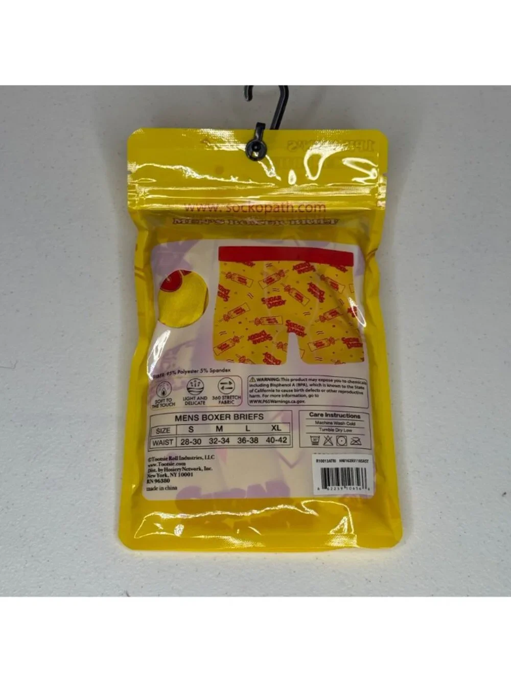 Sugar Daddy Men's Large Yellow Candy Graphic Boxer Briefs NWT